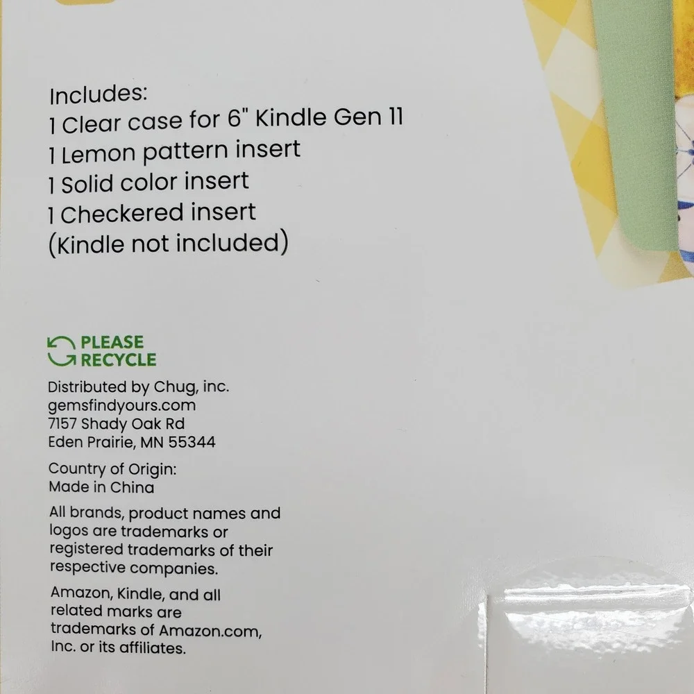 Chug Inc Clear Case with 3 Pattern Inserts for 6